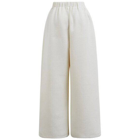 CHICWISH - Side Pockets Pleats Wide-Leg Pants in Ivory - S/M - Picture 6 of 6